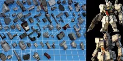 100 mech kitbash for  mech-robot Low-poly 3D model