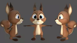 3D Cartoon Squirrel Character Model Mascot Low-poly 3D model