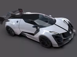 3D FUTURISTIC CONCEPT SPORT CAR Low-poly 3D model