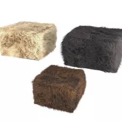 3d model of fur pouf Carito 3D model