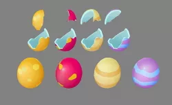 A shatterable egg - Broken eggs Low-poly 3D model