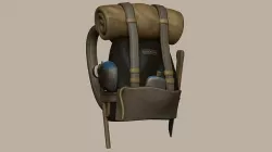 Adventurer Backpack - Camping Character Costume Low-poly 3D model