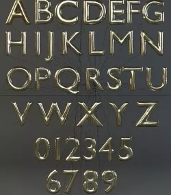 Alphabet and numbers balloons Low-poly 3D model
