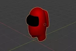 Among Us character red 3D model