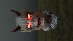 Ancient samurai head Low-poly 3D model