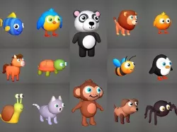 Animals Cute Cartoony Animals Low-poly 3D model