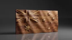 Australian Wavy Flag - CNC Files For Wood 3D STL Model 3D model