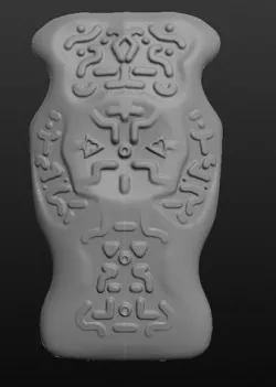 Aztec Tower Shield Low-poly 3D model