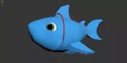 baby shark rigged character lowpoly Low-poly 3D model