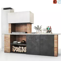 Barbecue and grill 3D model