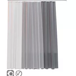 Bath curtain shower 200x200 cm in 2 options white gray 3D model
