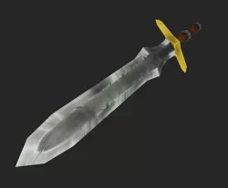 Battered old two-handed sword Low-poly 3D model