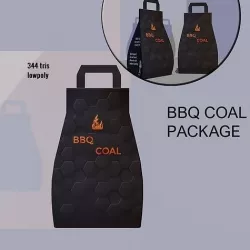 BBQ Charcoal Bag with Texture Low-poly 3D model