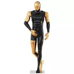 Black Male Mannequin With Gold Face 58 3D model
