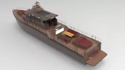 Boat wood 27m Low-poly 3D model
