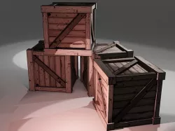 Borderlands Style Crate Low-poly 3D model