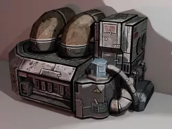 Borderlands Style Steam Compressor 01 Low-poly 3D model