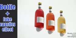 Bottle with caustics effect - botellas 3D model