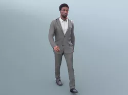 Bruce 20376-02 - Animated Black Elegant Man Walking 3D model