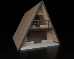 Cabin House Low-poly 3D model