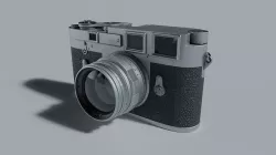 Camera Leica M3 Retro Silver Low-poly 3D model