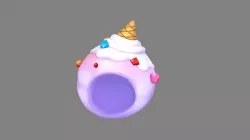 Cartoon ice cream hood - hat Low-poly 3D model
