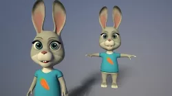 cartoon rabbit Low-poly 3D model