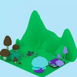 Cartoon small village 3D model