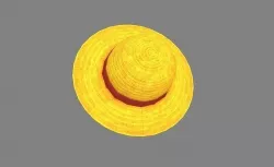 Cartoon yellow straw hat Low-poly 3D model