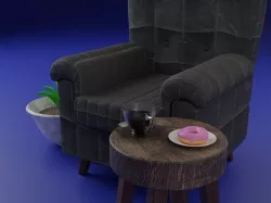 Chair and table  3D model