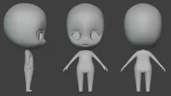 Chibi Base Character 3D Model Low-poly 3D model