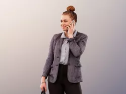 Cora 11713 - Business Woman Standing Talk On Phone With Bag Low-poly 3D model