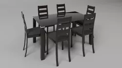Dining Table set Low-poly 3D model