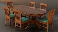 Dining table - Vintage Low-poly 3D model