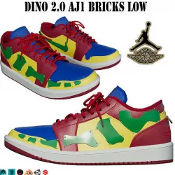DINO 2 Air Jordan 1 BRICKS LOW Shoes PBR  Low-poly 3D model