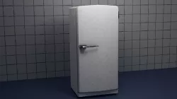 Dusty old fridge Low-poly 3D model