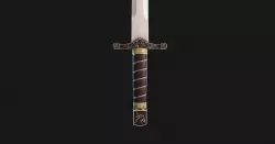 Fancy arming sword Low-poly 3D model