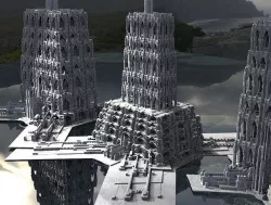 Fantasy gothic towers surreal Kitbash 3D model