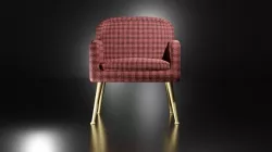 Flannel Armchair Low-poly 3D model