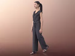 Francine 20023-02 - Animated Elegant Asian Woman Walking 3D model
