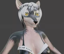 Furry Fox Girl Low-poly 3D model