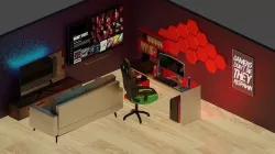 Gaming setup Low-poly 3D model