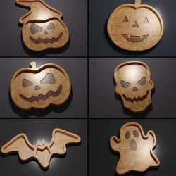 Halloween Trays Pack - CNC Files for Wood 3D model