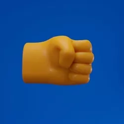 Hand Fisted emoji cartoon style 3D model