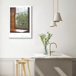 Home Cafe Nordic Living Room Interior Framed Poster 3D model