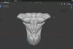 HUMAN TORSE SCULPTED IN BLUNDER  3D model