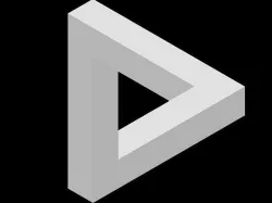 Impossible Geometry - Penrose triangle Low-poly 3D model