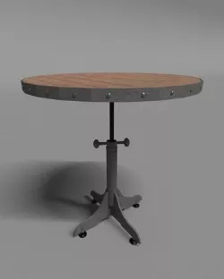 Industrial Round Bar Table 3D model