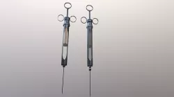 Iron vintage glass syringe Low-poly 3D model