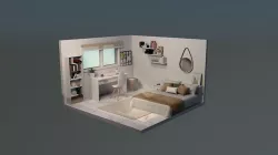 Isometric 3D Bedroom 3D model